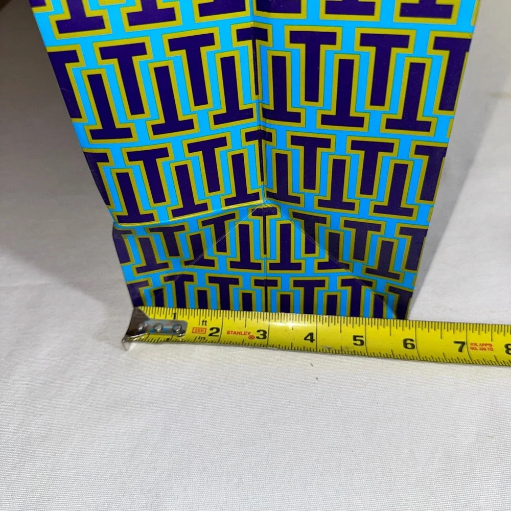 Tory Burch Large Paper Shopping Gift Bag Blue Purple Monogram T Logo 20x18x6
